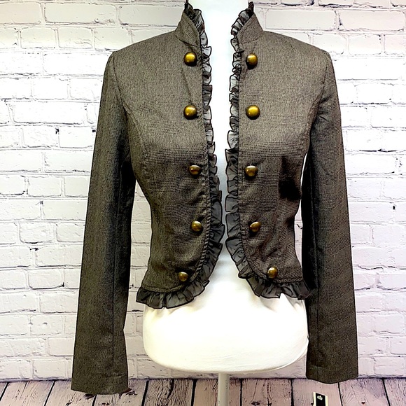 A. Byer Jackets & Blazers - A. Byer Brown Vintage Inspired Open Blazer w Lace